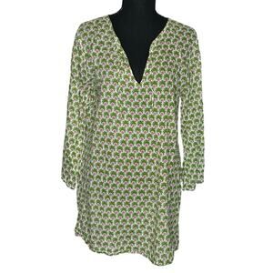 Rock Flower Paper Women’s Cotton Print Cover-Up Tunic Green | Size Medium